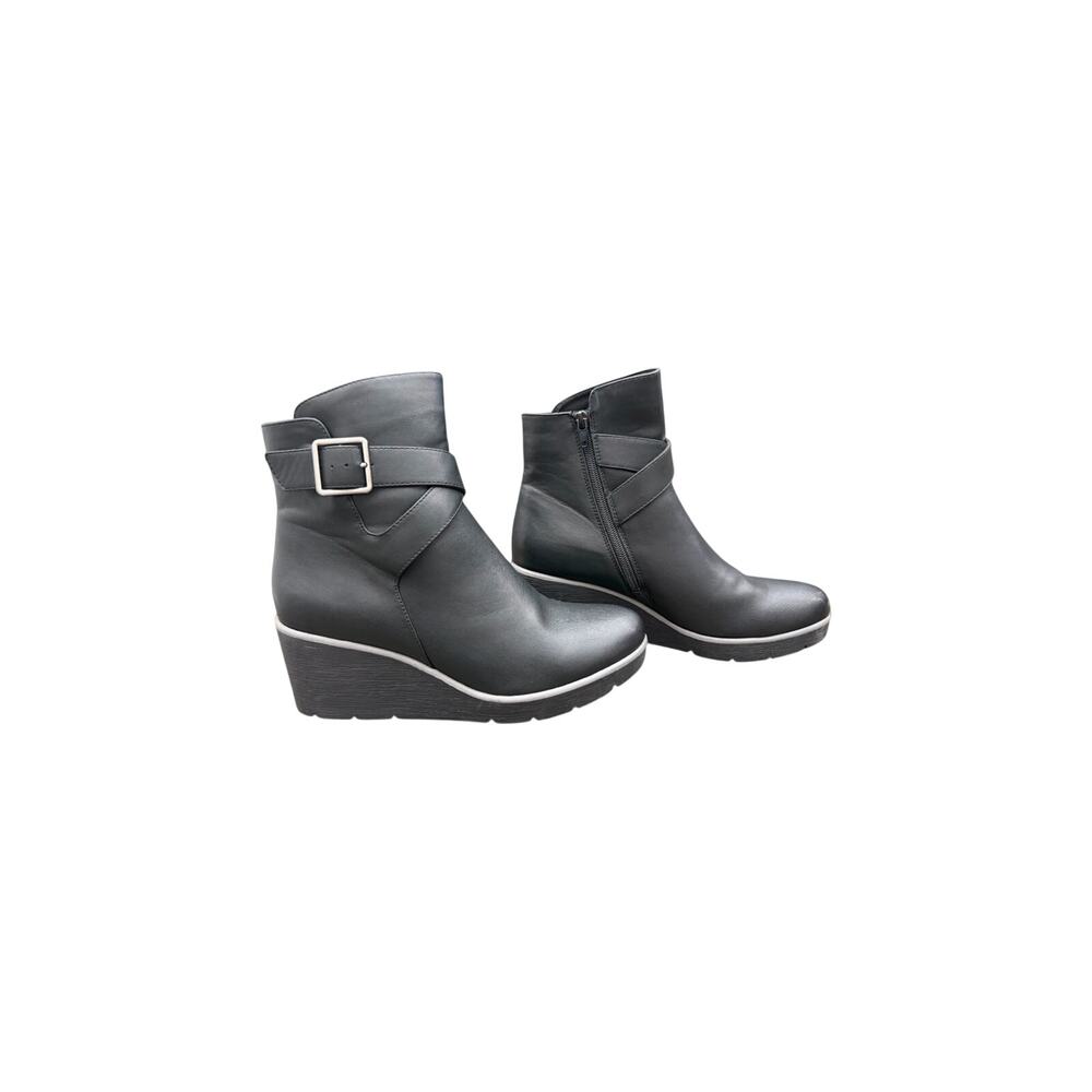 SOUL Naturalizer Archer Wedge Ankle Booties Black Womens 10M - Picture 1 of 14